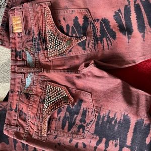 36” robin jeans, worn but in excellent condition, dry clean only.